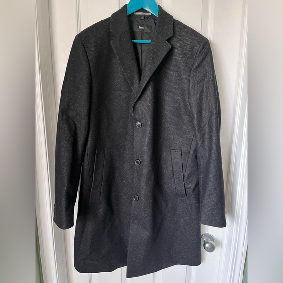 Mens Hugo Boss Wool Peacoat Size 40R - Picture 2 of 16